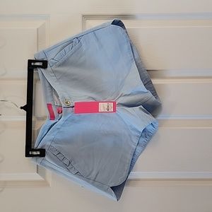 NWT Lilly Pulitzer Adie Ruffle Pocket Shorts Stretch, Size 8, Crew Blue TI